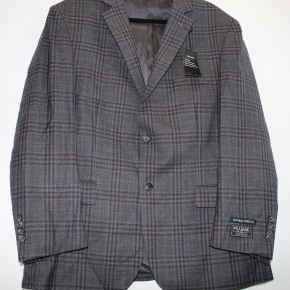 Jos. A. Bank Traveler NWT Men 44R Natural Stretch Tailored Fit Sport Coat Blazer - Picture 8 of 12